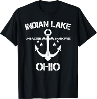 INDIAN LAKE OHIO Funny Fishing Camping Summer Gift Men Women Kids T-Shirt