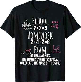 Funny Math gift for Teen Girls Tween Women Teacher College T-Shirt
