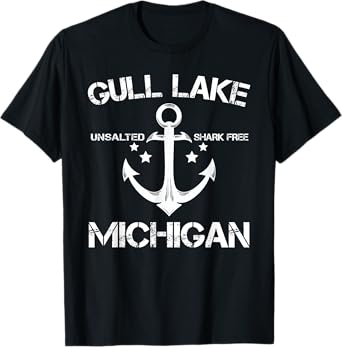 GULL LAKE MICHIGAN Funny Fishing Camping Summer Gift T-Shirt
