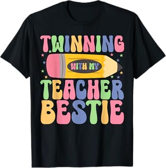 Twin Day Friends Teacher Twinning With My Bestie Matching T-Shirt