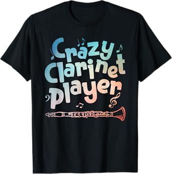 Funny Clarinet Player Art For Men Women Band Geek Jazz Music T-Shirt