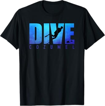 Dive Cozumel Mexico Diving Trip Scuba Diver Sharks Graphic T-Shirt