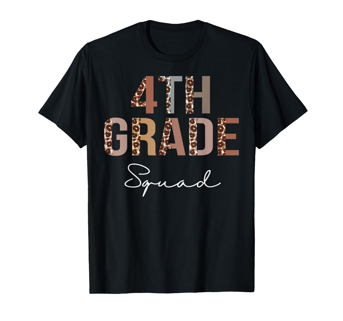 4th Grade Squad Leopard Back to School Women Teachers T-Shirt
