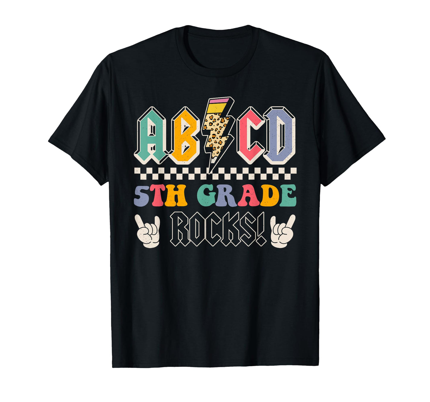 ABCD 5th Grade Rocks Back To School Fifth Grade Teacher Kids T-Shirt