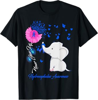 Elephant Hydrocephalus Awareness - Hydrocephalus Ribbon T-Shirt