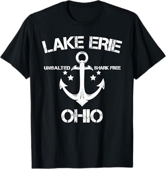 LAKE ERIE OHIO Funny Fishing Camping Summer Gift Men Women Kids T-Shirt