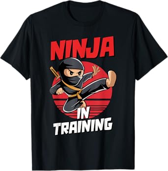 Ninja In Training Costume Party Warrior Boys Girls Kids T-Shirt