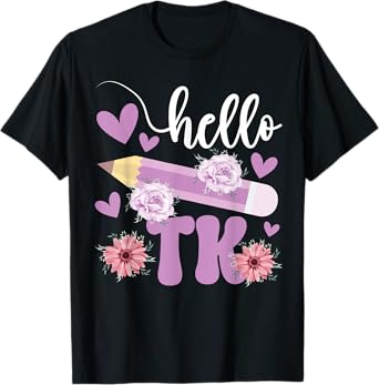 Hello TK Transitional Kindergarten Student TK Teacher T-Shirt for Men Women Girls Kids