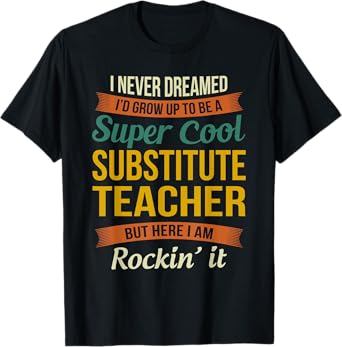 Substitute Teacher Gifts Funny Appreciation T-Shirt for Men Women