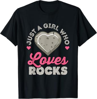 Just a Girl Who Loves Rocks Geology Rock Collecting Graphic T-Shirt
