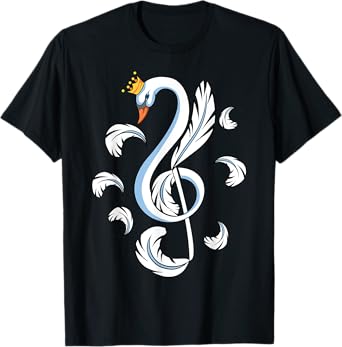 Treble Clef Music Note Swan T-Shirt