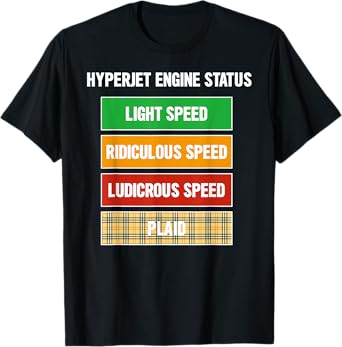 Funny Nerdy Hyperjet Engine Status Ludicrous Speed Plaid T-Shirt