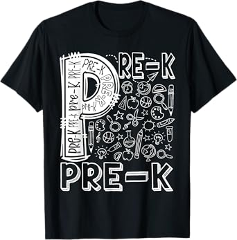 Pre-K Typography Team Vintage Pre-K Teacher Back To School T-Shirt