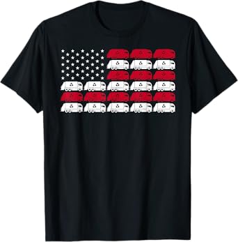 Garbage Truck USA American Flag Patriotic Men Women Boys T-Shirt