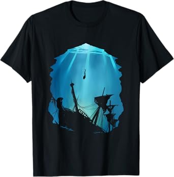 Wreck Diving for Diver Scuba Diving Underwater Shipwreck T-Shirt