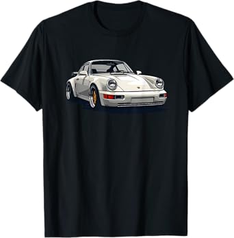 911 Retro Vintage 964 Turbo Car Classic Automotive Track T-Shirt - Black, Small, Unisex-Adults, Short Sleeve, T-Shirt