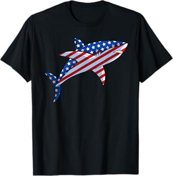Shark American Flag | Jawsome 4th Of July Kids Boys T-Shirt