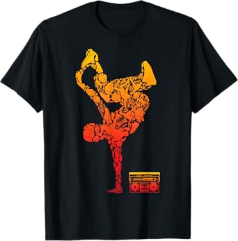 Breakdancing Boombox One Hand Freeze Hip-hop Breaking T-Shirt