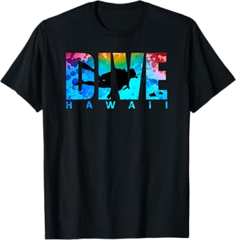 DIVE HAWAII Sharks Sunset Scuba Diving Snorkeling Vacation T-Shirt