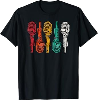 Karaoke Singer Retro Microphone - Funny Vintage Karaoke Gift T-Shirt