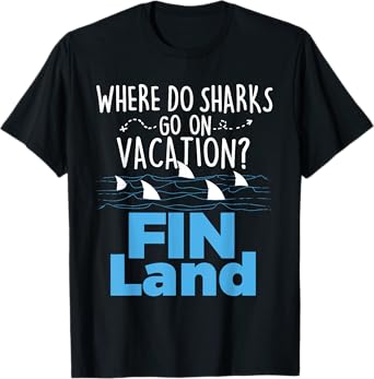 Where Do Sharks Go On Vacation - Shark Lover Ocean Wildlife T-Shirt
