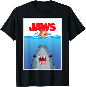 Jaws 50th Anniversary Poster Cartoon Style Front & Back T-Shirt