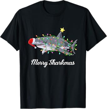 Shark Santa Claus Children Men Christmas Ugly Christmas T-Shirt