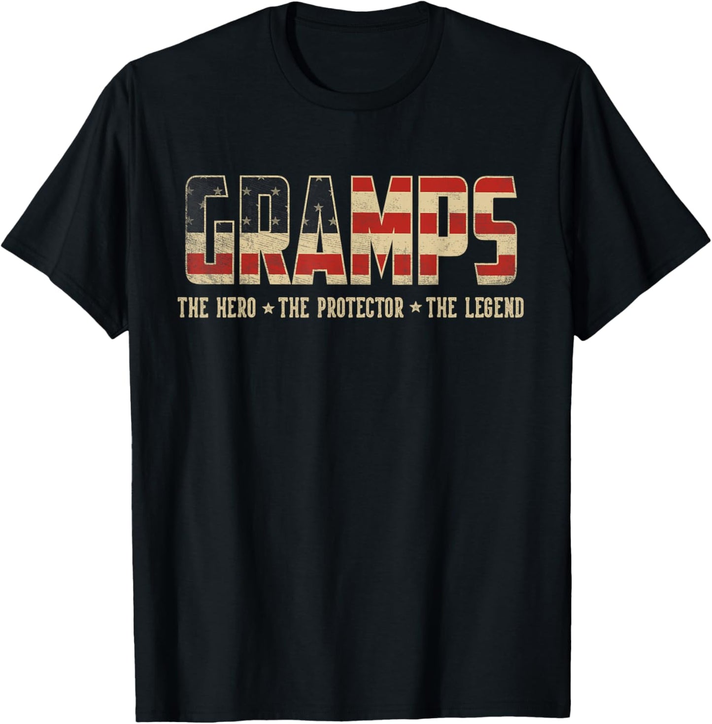 Gramps Protector Hero Legend USA Flag Gramps Father's Day T-Shirt