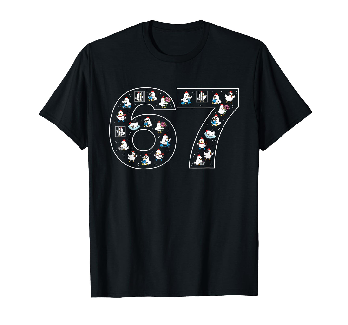 67 Six Seven Chicken Farm Rooster f caw f T-Shirt