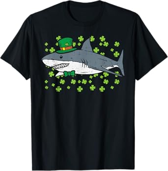 Irish Leprechaun Shark Shamrock St Patricks Day Animal Gift T-Shirt