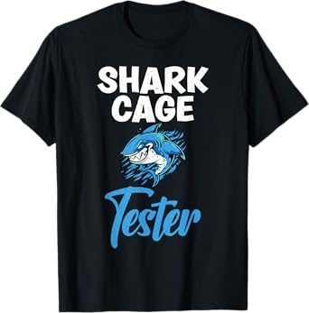 Shark Cage Tester funny Amputee T-Shirt