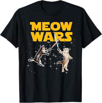 Meow Wars Funny Graphic For Cat Lovers Men Women Girls Kids T-Shirt