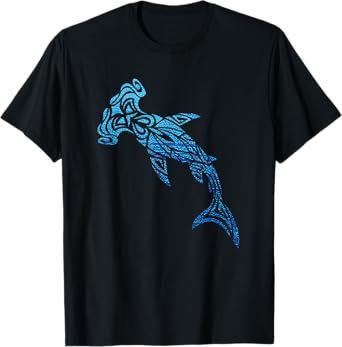 Hammerhead Shark Hawaiian Polynesian Tribal Tattoo Vacation T-Shirt