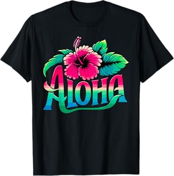 Aloha Hawaiian Flower Hawaii Vacation T-Shirt