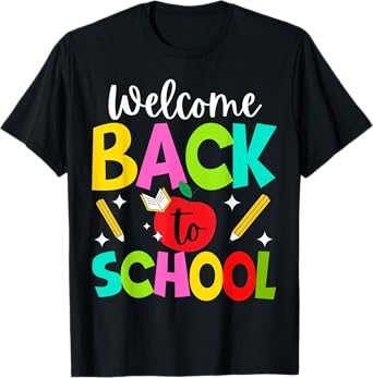 Welcome Back to School 2024 Cute Teachers Students First Day T-Shirt