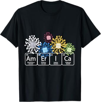 Fireworks Chemistry 4th of July Tee, America Spelled with th T-Shirt