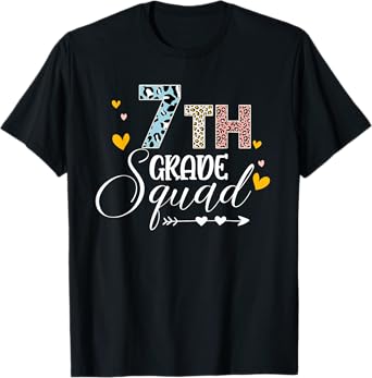 Hello Seventh Grade Squad Leopard Back To School Teacher Kid T-Shirt