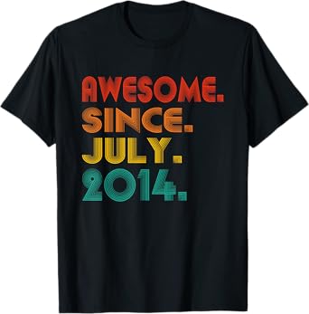 Awesome Since July 2014 Anniversary Birthday Vintage 2014 T-Shirt
