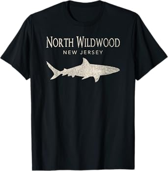Retro North Wildwood NJ Shark T-Shirt T-Shirt
