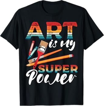 Art Is My Superpower Painter Palette Sketching for Artists T-Shirt