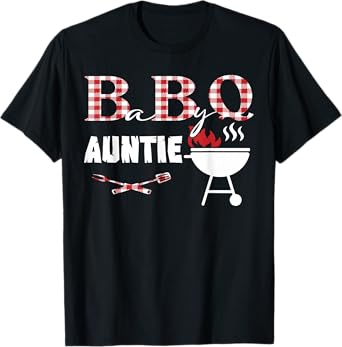 Baby BBQ Auntie Shower Birthday Party Family Matching T-Shirt