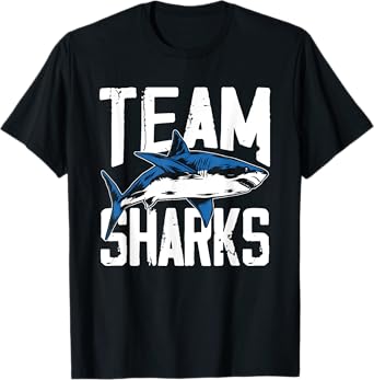 Team Sharks Teeth Animal Lover Shark T-Shirt