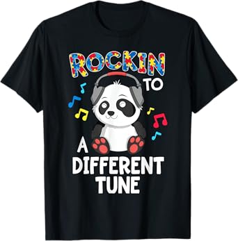 Rockin' To A Different Tune Panda Autism Awareness Kids T-Shirt