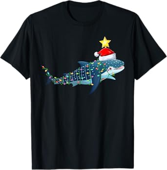 Whale Shark Xmas Tree Lighting Santa Whale Shark Christmas T-Shirt