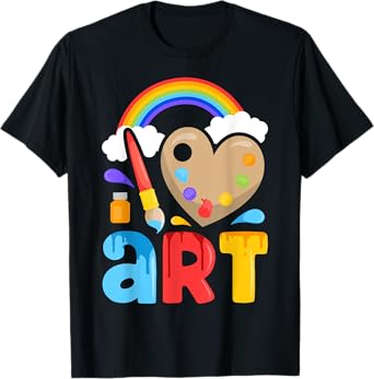 I Love Art Artist Painter Colorful Painting Gifts Kids Girls T-Shirt