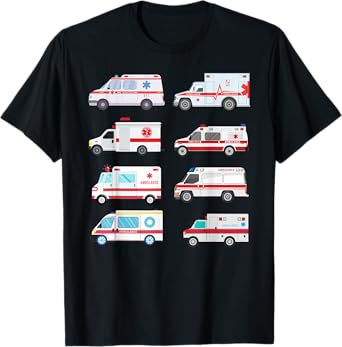 Ambulance Truck Birthday EMT for Boys Girls Toddlers T-Shirt