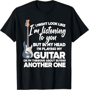 In My Head I'm Playing My Guitar Funny Guitarist T-Shirt