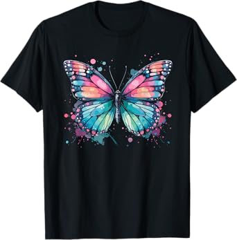 Butterfly Watercolor Design โ Boho Aesthetic Art T-Shirt