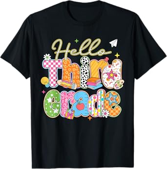 Hello 3rd Grade Back To School First Day Of Third Grade Kids T-Shirt