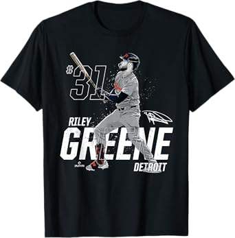 Dynamic Pose Riley Greene Detroit Baseball MLBPA T-Shirt